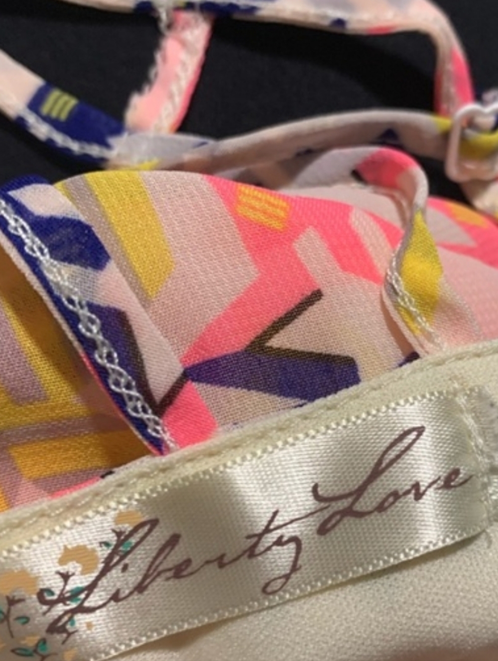 Women’s Neon Geo Print Romper - Pink, Yellow & Navy - Picture 3 of 4
